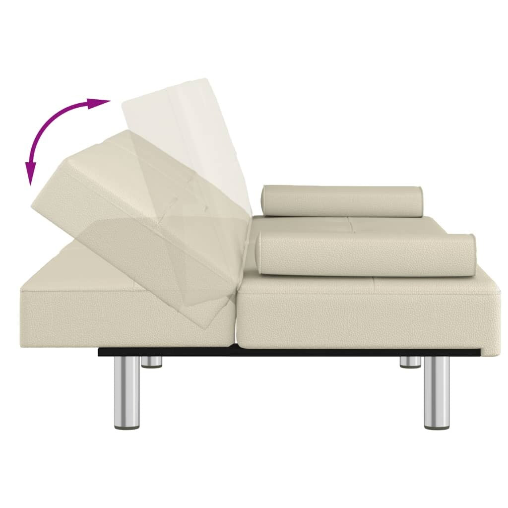 VidaXL Canapé-lit pliable avec porte-gobelets en similicuir - 78,7 x 35 x 27,6