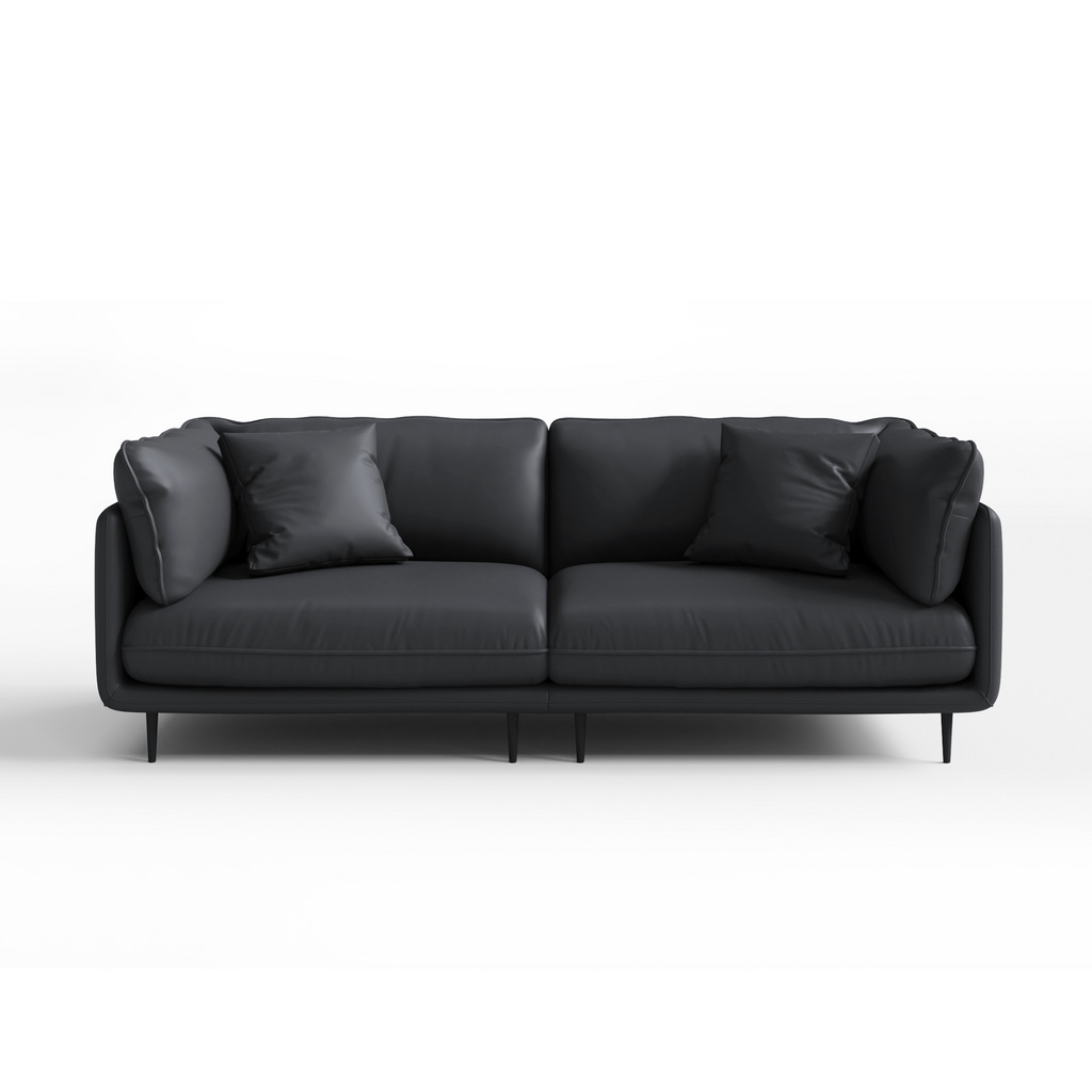 Vanilla White Leather Sofa