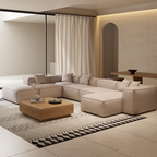 Canapé sectionnel blanc modulaire Freedom à extrémité ouverte