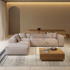 Canapé modulable en L et pouf gris Freedom