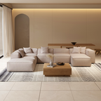 Canapé sectionnel blanc modulaire Freedom à extrémité ouverte