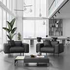 Fauteuil Noble en cuir gris foncé