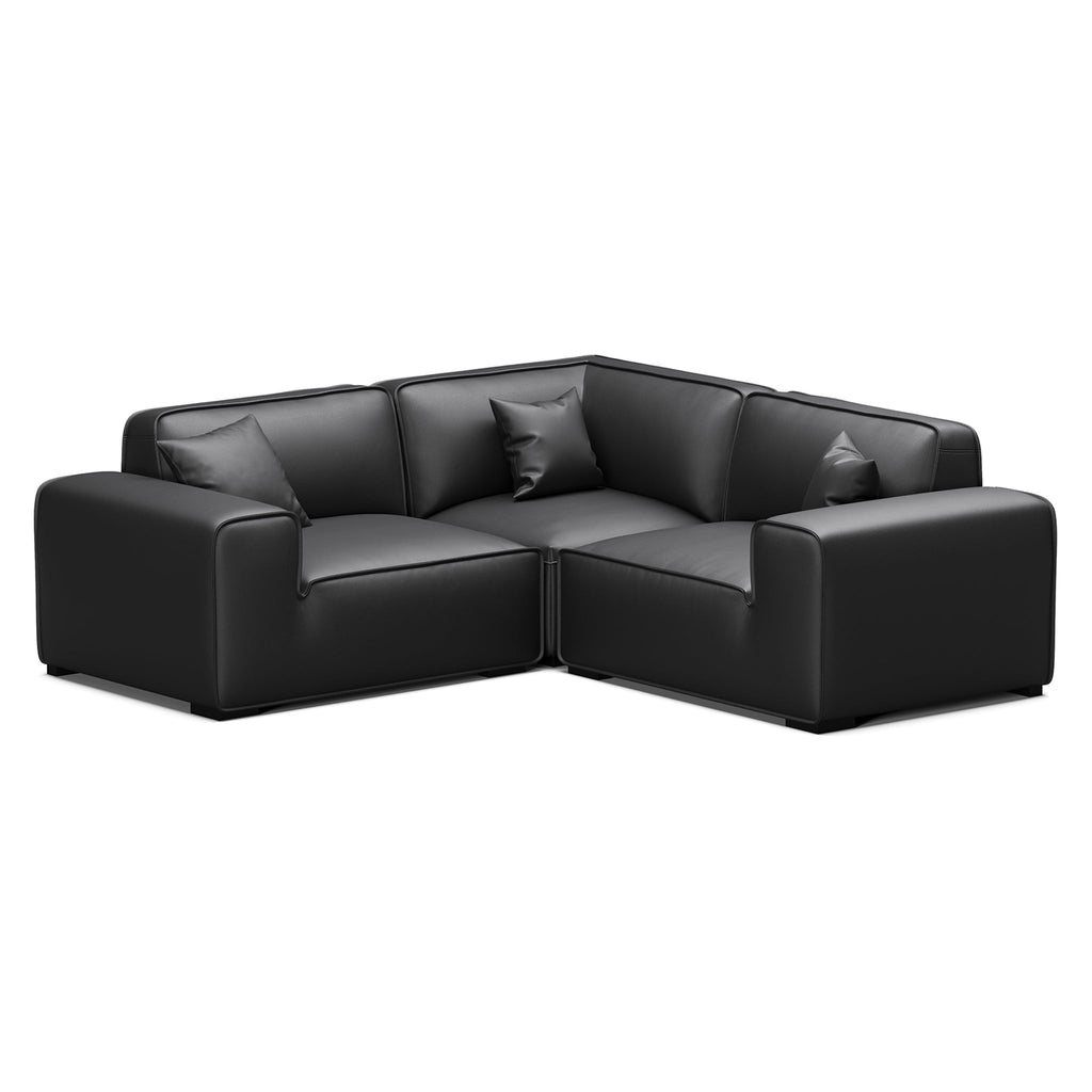 Domus Modular Brown Leather L-Shaped Sectional
