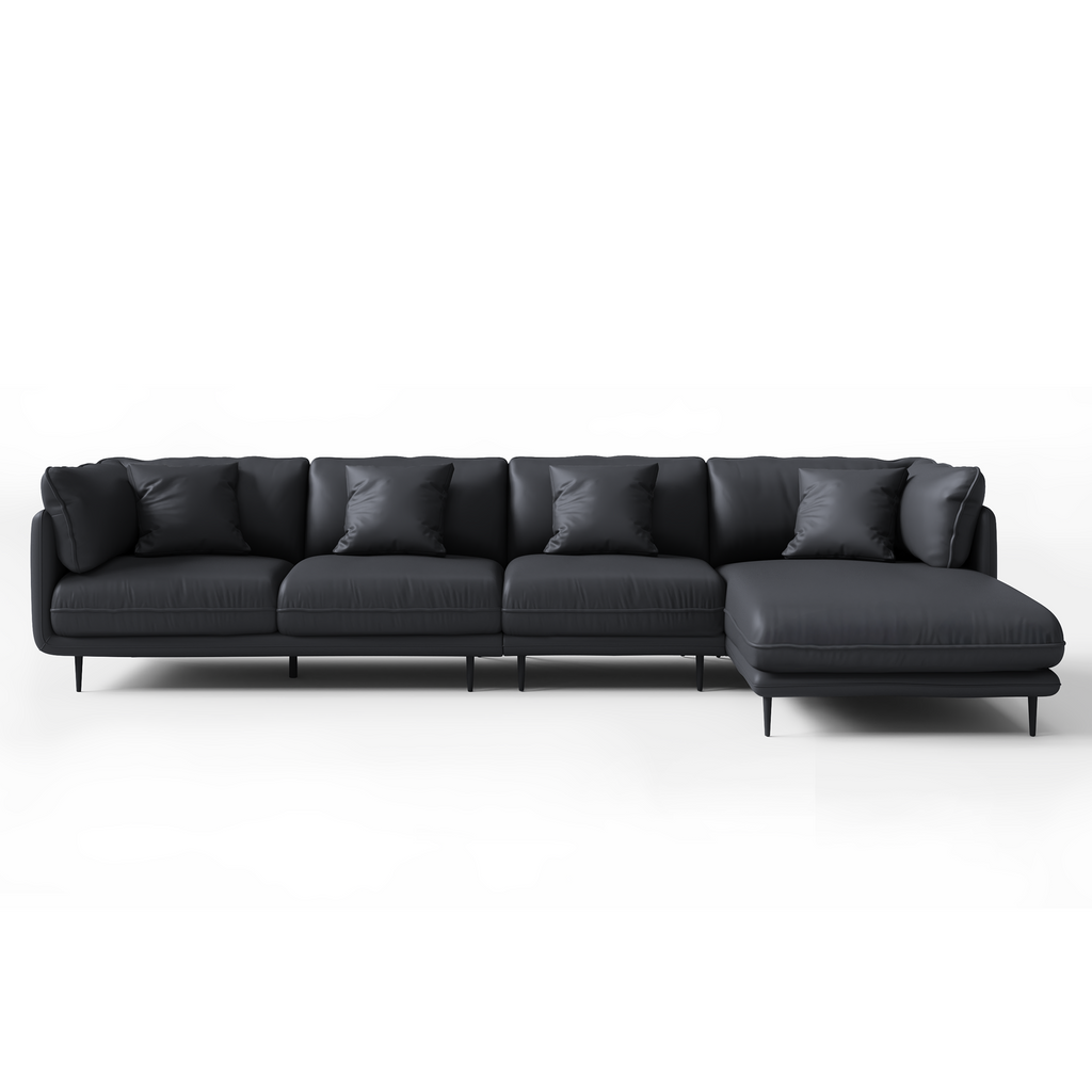 Vanilla White Leather Sectional