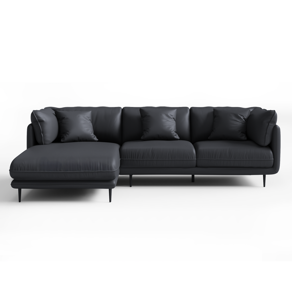 Vanilla White Leather Sectional