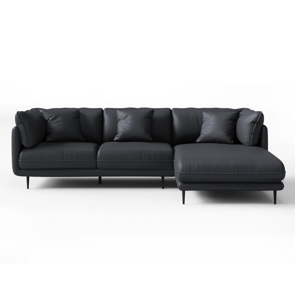 Vanilla White Leather Sectional