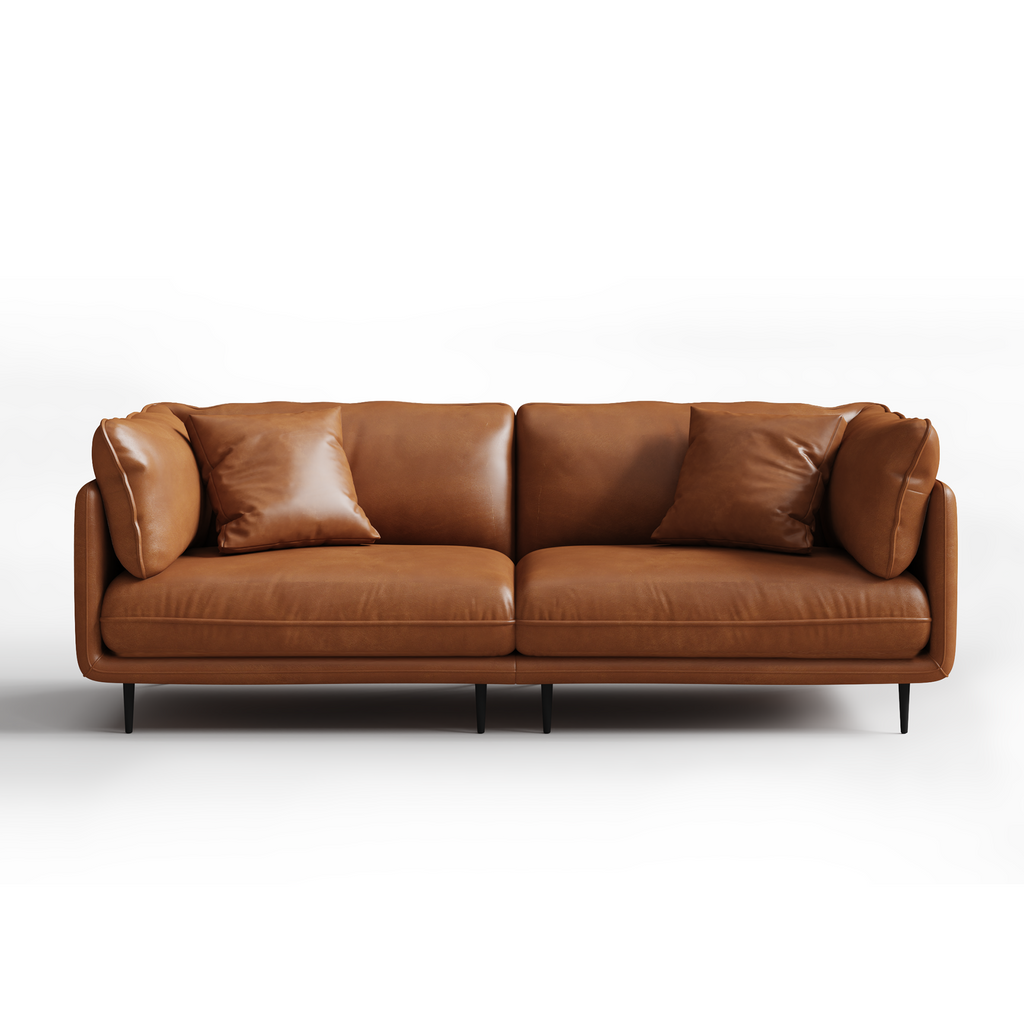 Vanilla White Leather Sofa
