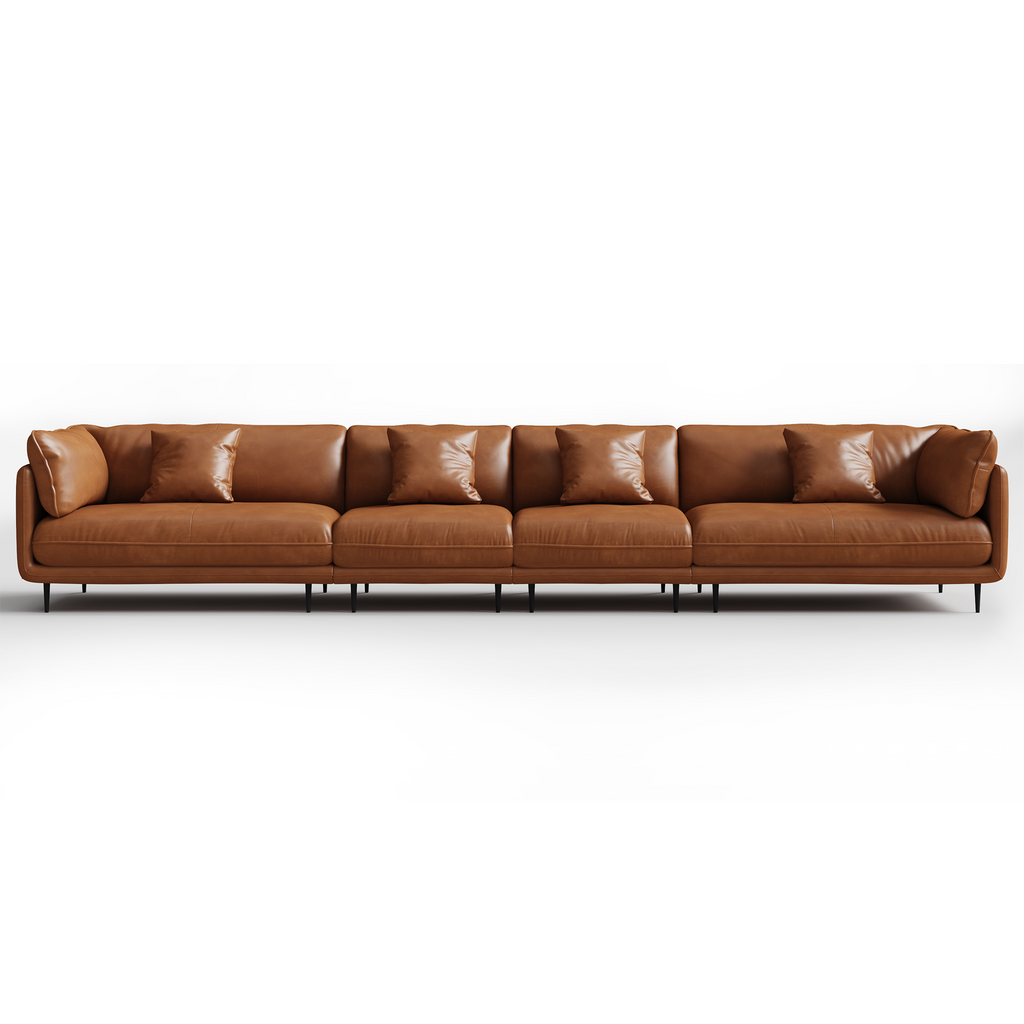 Vanilla White Leather Sofa