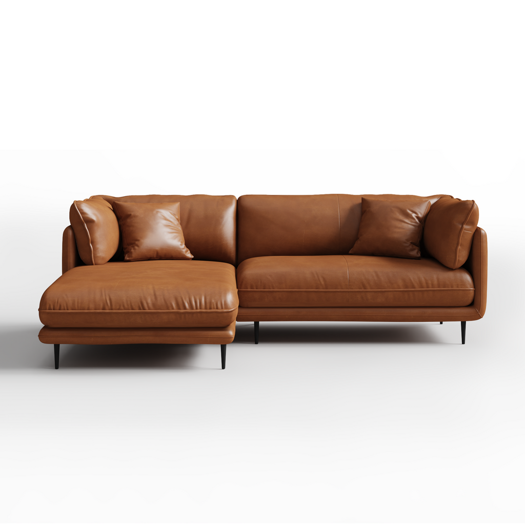 Vanilla White Leather Sectional