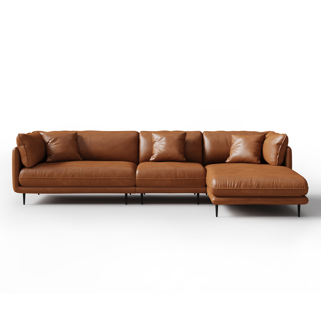 Vanilla White Leather Sectional