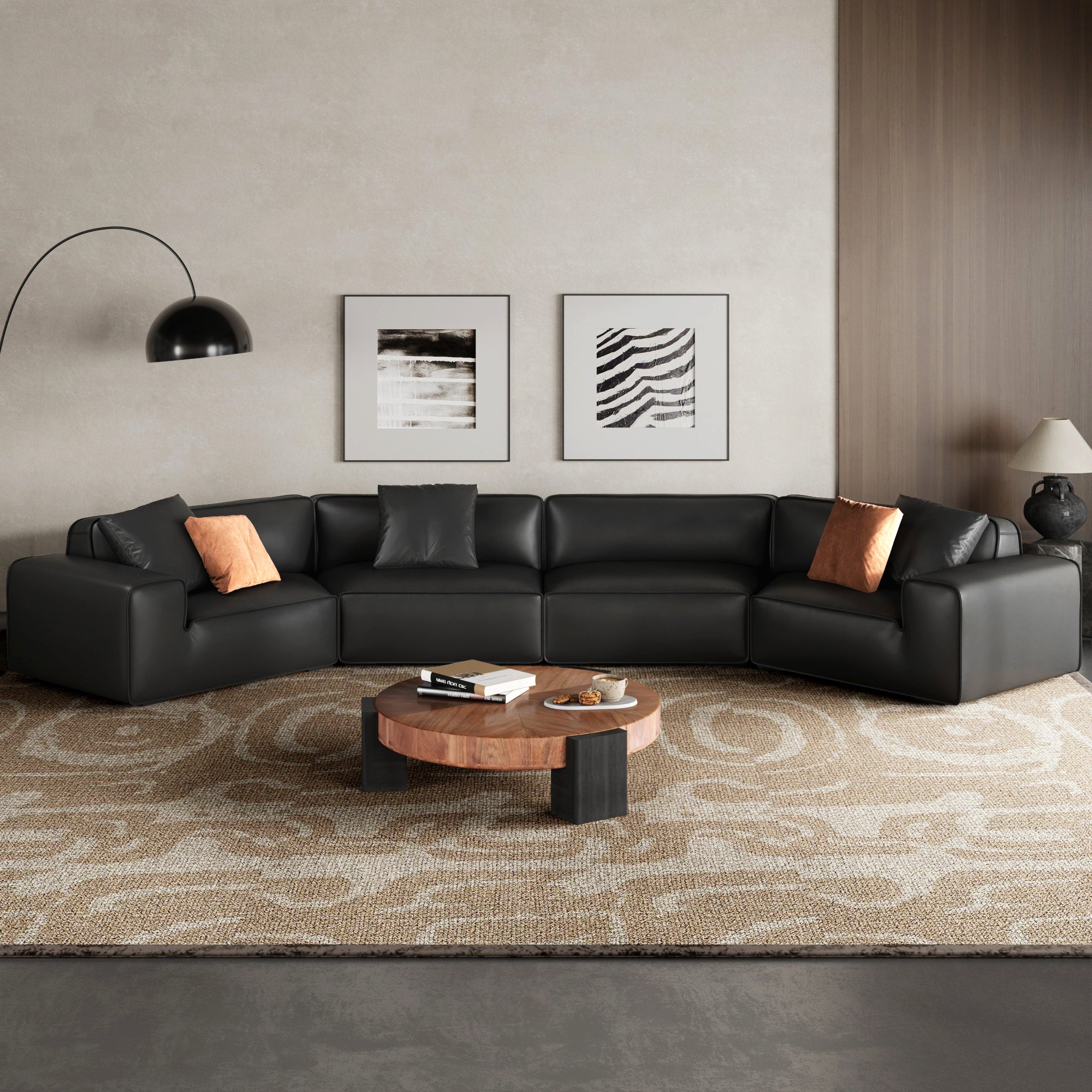 Domus U-Shaped Curved Modular Sectional Sofa