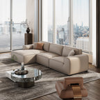 Domus Modular Khaki Leather Sectional Sofa