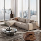 Domus Modular Dark Gray Leather Sectional Sofa