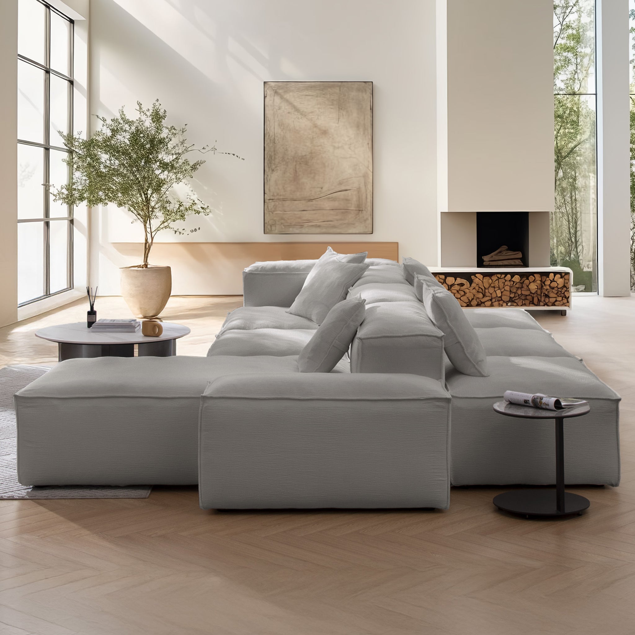 Freedom Modular Gray Double-Sided Sectional Sofa