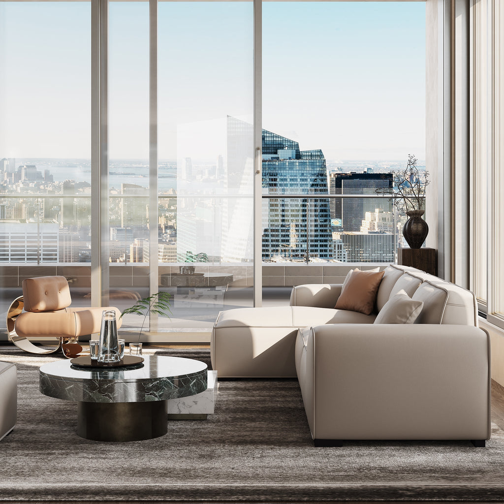 Domus Modular Brown Leather Sectional