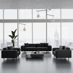 Fauteuil Noble en cuir gris foncé