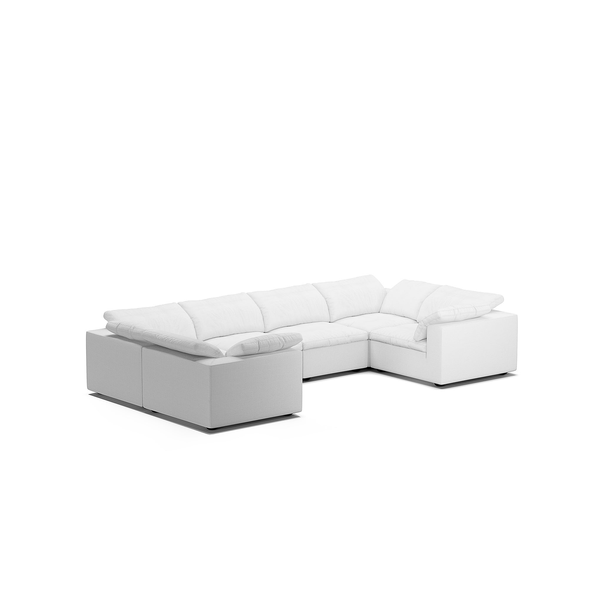 Canapé sectionnel blanc en forme de U Tender Wabi-Sabi