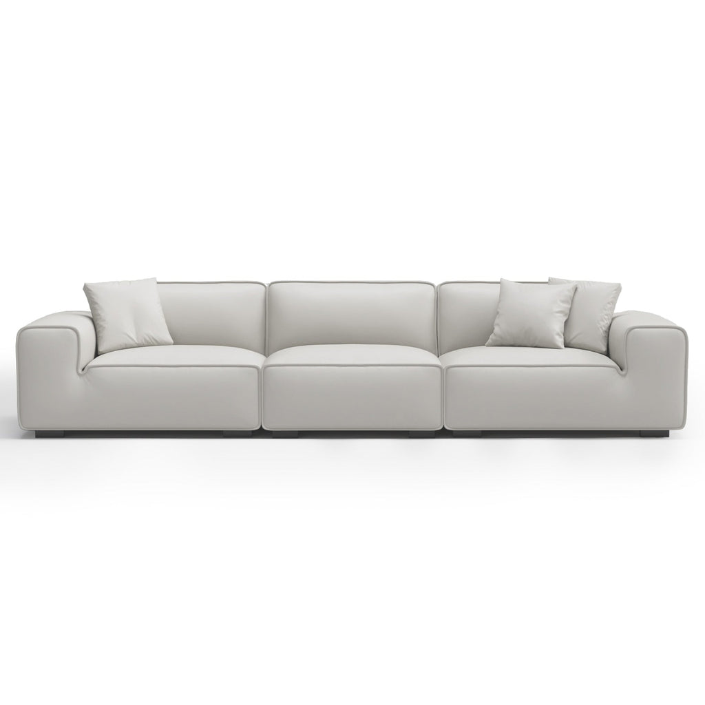 Domus Modular Black Leather Sofa