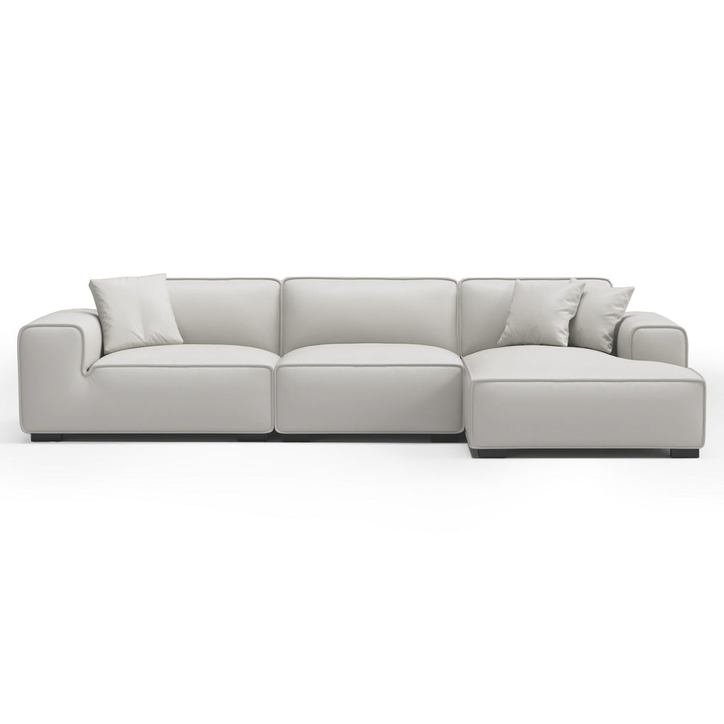 Domus Modular Black Leather Sectional Sofa