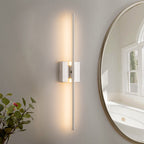 Applique murale linéaire moderne à 1 ampoule, noire, dorée et nickel, à LED, à intensité variable, pour salle de bain