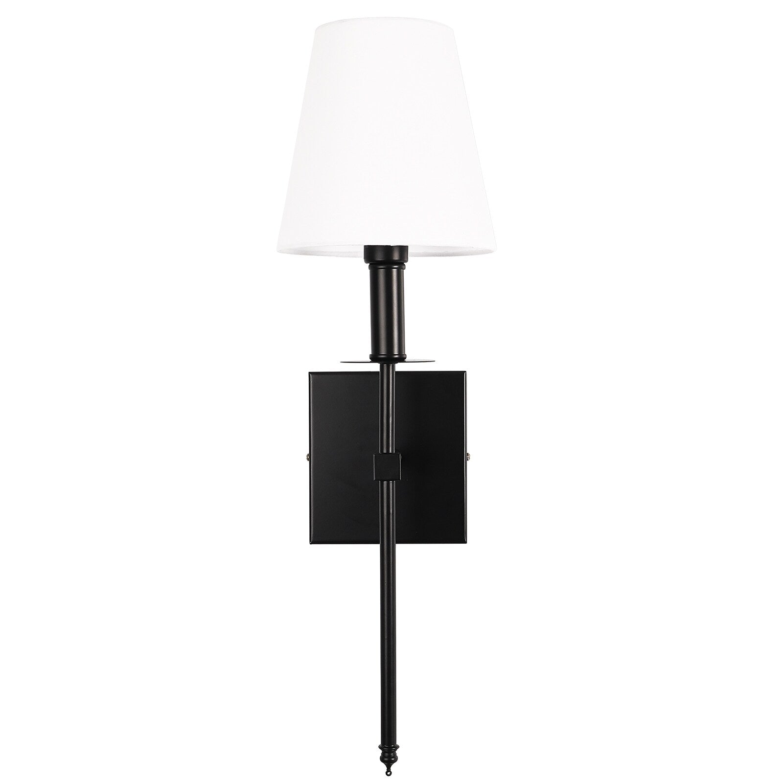 Applique murale à 1 lumière avec abat-jour en tissu blanc