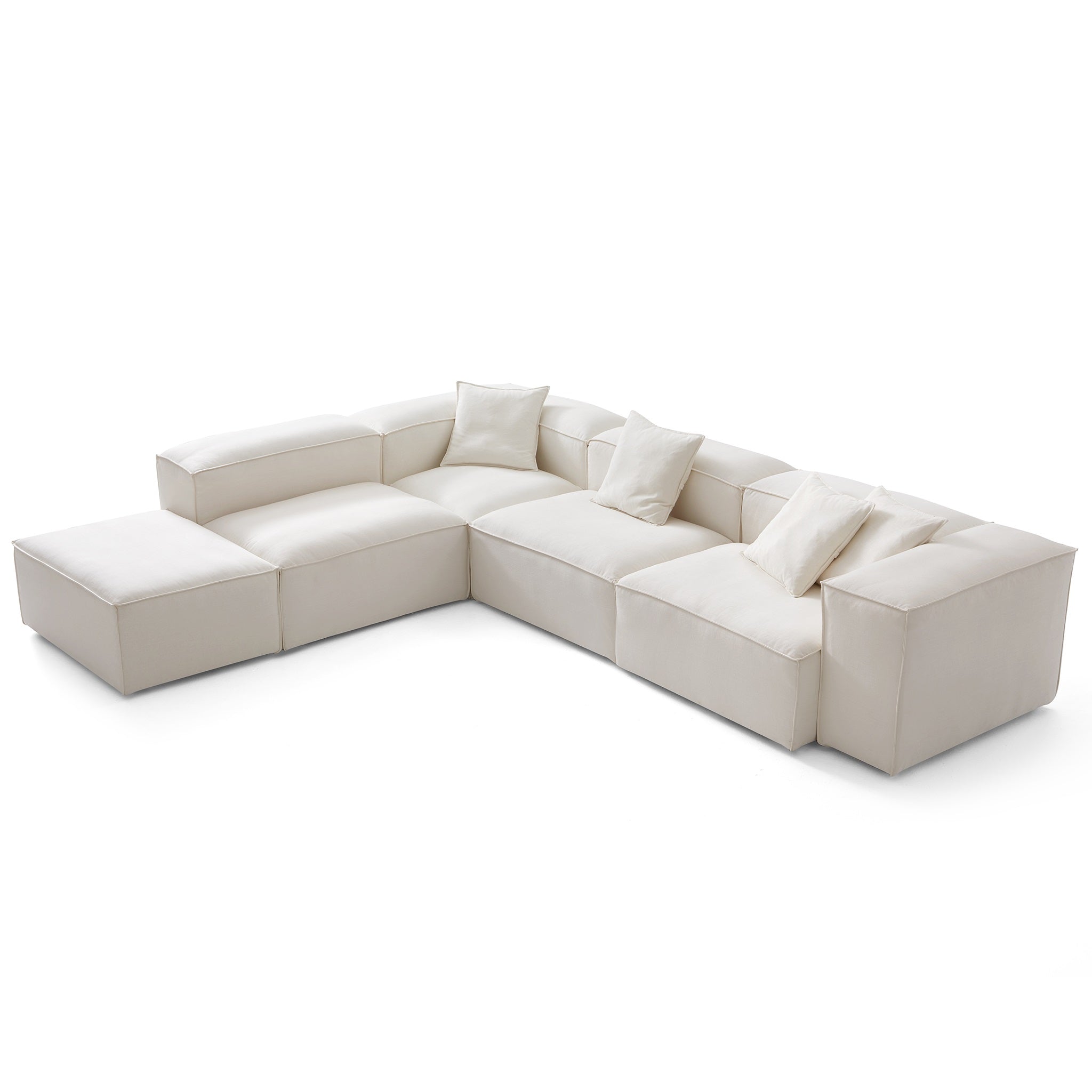 Freedom Modular Beige L-Shaped Sectional and Ottoman