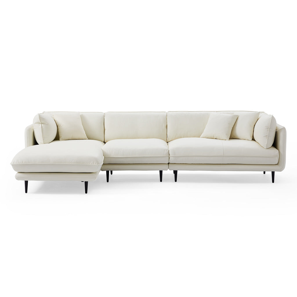 Vanilla White Leather Sectional