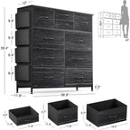 Commode à 10 tiroirs en tissu, armoire de rangement, unité de rangement pour chambre à coucher