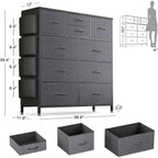 Commode à 10 tiroirs en tissu, armoire de rangement, unité de rangement pour chambre à coucher