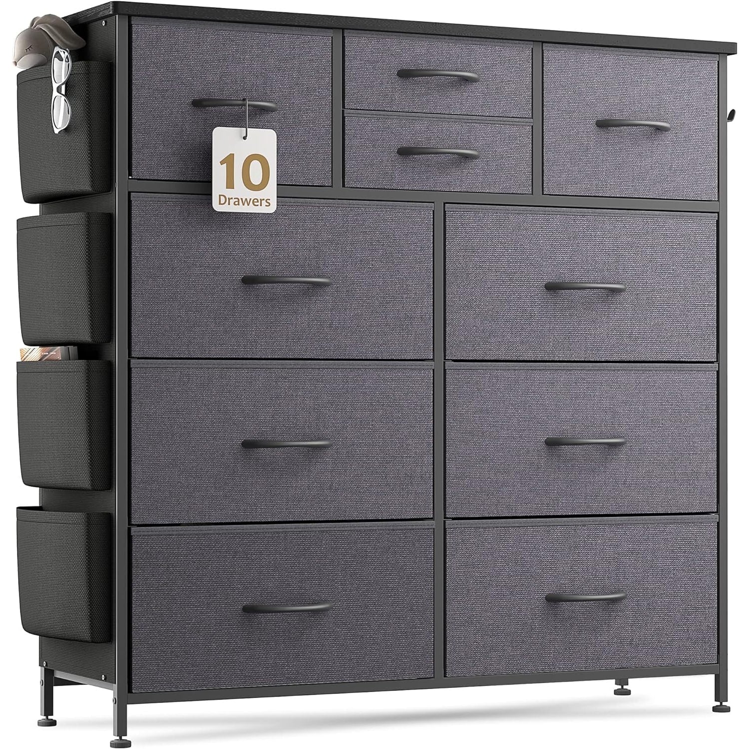 Commode à 10 tiroirs en tissu, armoire de rangement, unité de rangement pour chambre à coucher