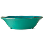 Bols de service en mélamine Veranda, 283 g, 18 cm, émaillés, bleu océan, bords ondulés, 4 pièces, lavables au lave-vaisselle, pour l'intérieur et l'extérieur