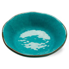 Bols de service en mélamine Veranda, 283 g, 18 cm, émaillés, bleu océan, bords ondulés, 4 pièces, lavables au lave-vaisselle, pour l'intérieur et l'extérieur