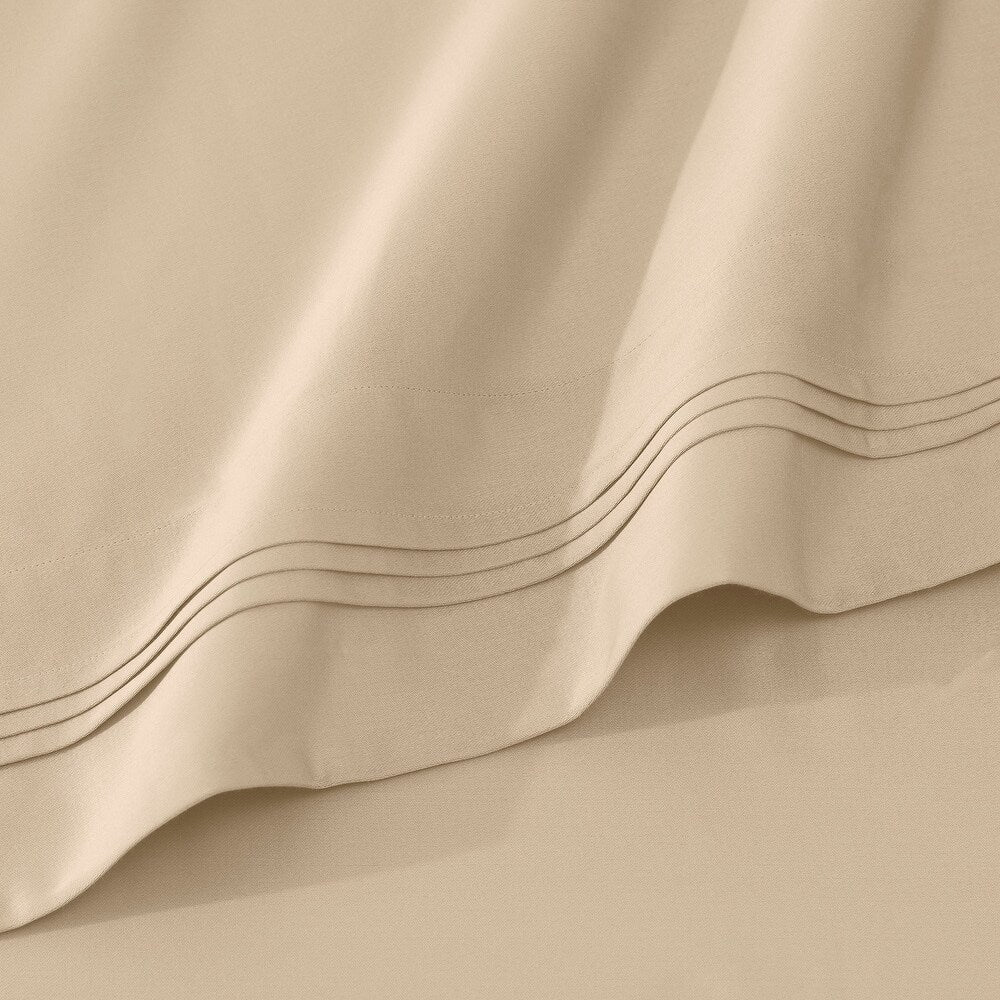 Parure de draps unie en coton égyptien de qualité supérieure 1000 fils au pouce carré