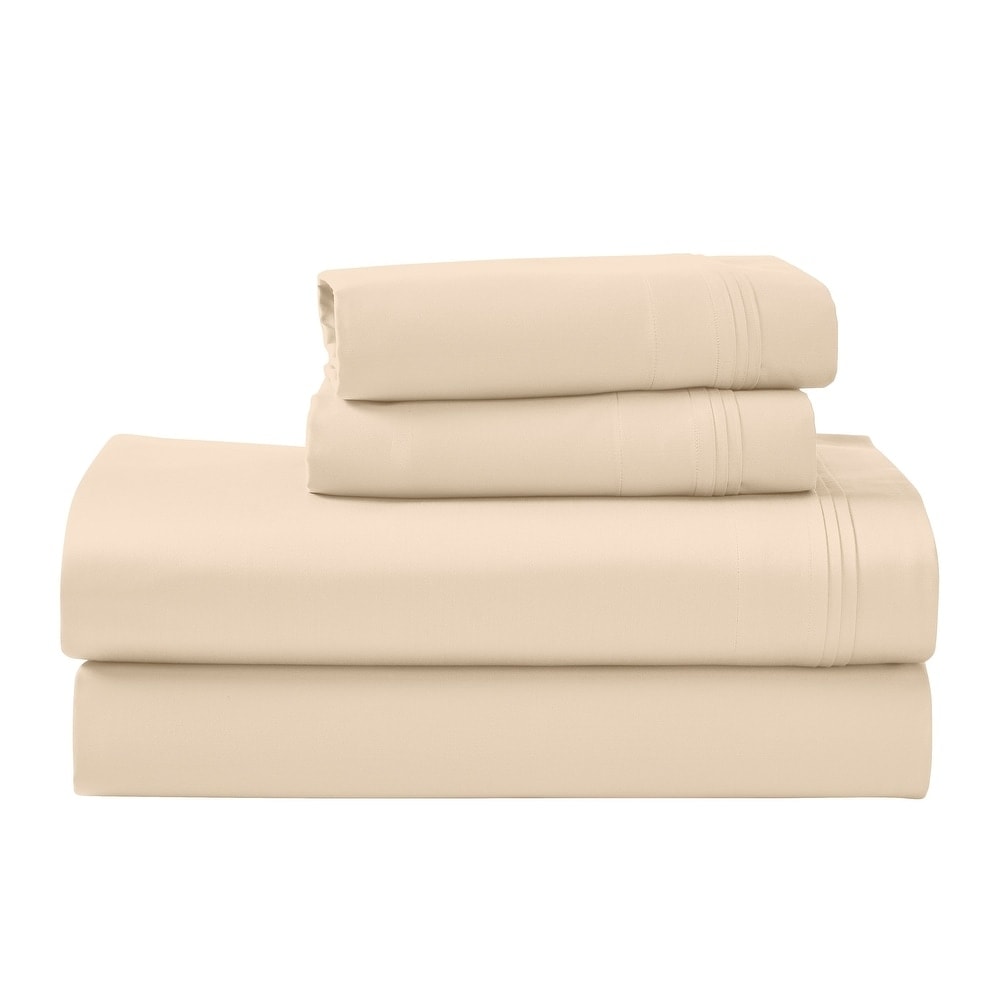 Parure de draps unie en coton égyptien de qualité supérieure 1000 fils au pouce carré