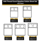 Parure de draps unie en coton égyptien de qualité supérieure 1000 fils au pouce carré