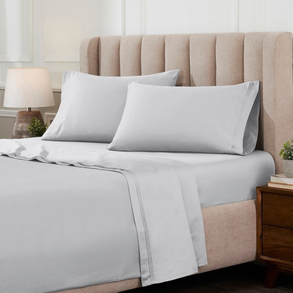 Parure de draps unie en coton égyptien de qualité supérieure 1000 fils au pouce carré
