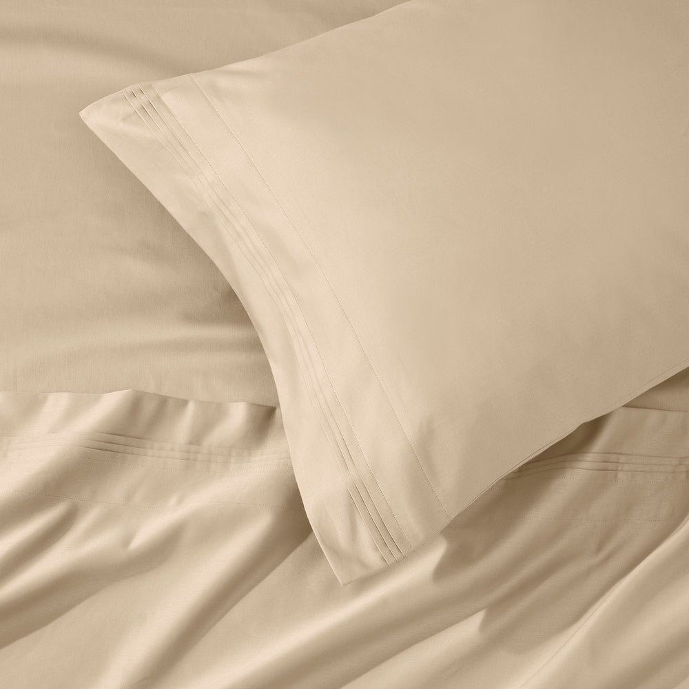 Parure de draps unie en coton égyptien de qualité supérieure 1000 fils au pouce carré