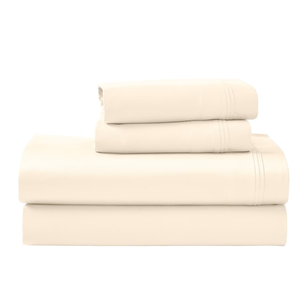 Parure de draps unie en coton égyptien de qualité supérieure 1000 fils au pouce carré