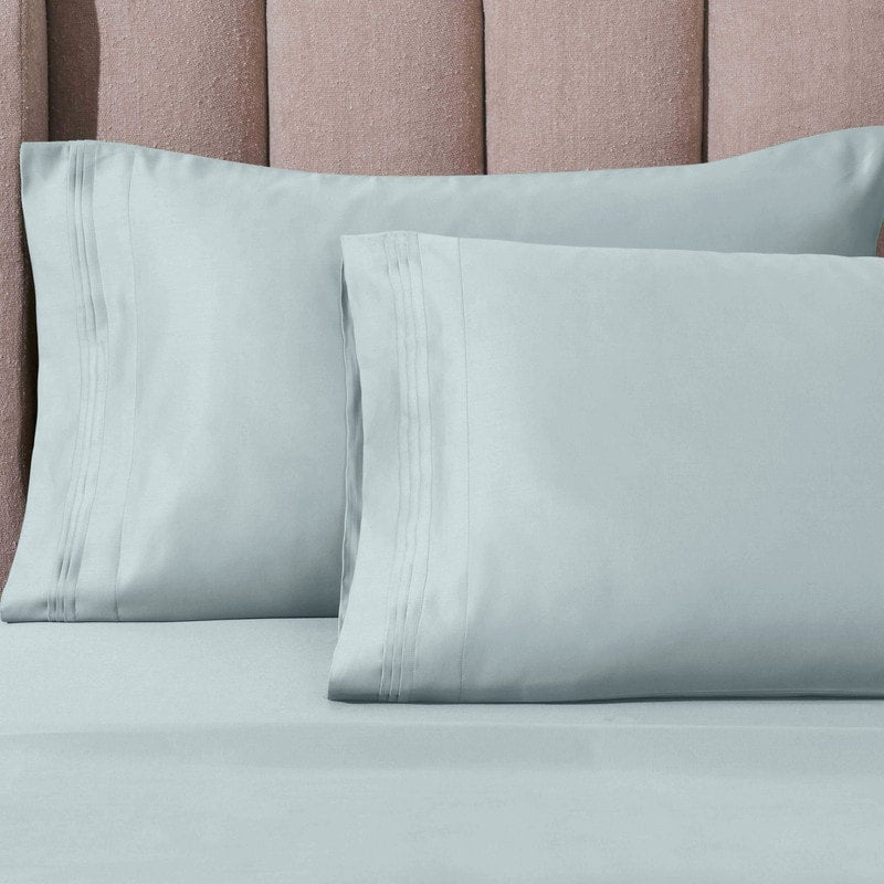 Parure de draps unie en coton égyptien de qualité supérieure 1000 fils au pouce carré