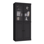 Bibliothèque 100 % bois massif à 6 étagères avec portes en option par Palace Imports