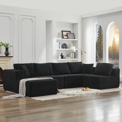 Canapé sectionnel Cloud 106 en forme de L avec méridienne orientée vers la gauche, canapé modulaire moderne à assise profonde pour salon, aucun assemblage requis