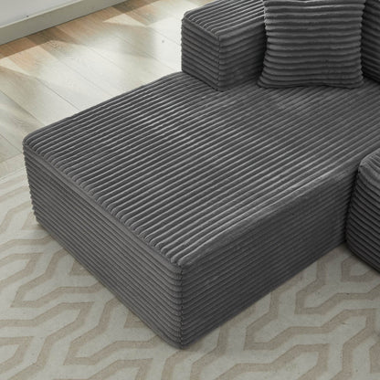 Canapé sectionnel Cloud 106 en forme de L avec méridienne orientée vers la gauche, canapé modulaire moderne à assise profonde pour salon, aucun assemblage requis