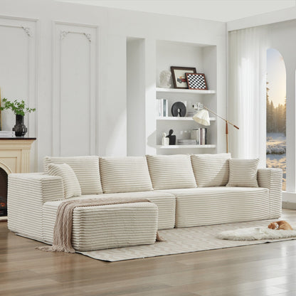 Canapé sectionnel Cloud 106 en forme de L avec méridienne orientée vers la gauche, canapé modulaire moderne à assise profonde pour salon, aucun assemblage requis