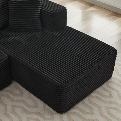Canapé sectionnel Cloud 106 en forme de L avec méridienne orientée vers la droite, canapé modulaire moderne à assise profonde pour salon, aucun assemblage requis