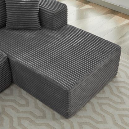Canapé sectionnel Cloud 106 en forme de L avec méridienne orientée vers la droite, canapé modulaire moderne à assise profonde pour salon, aucun assemblage requis