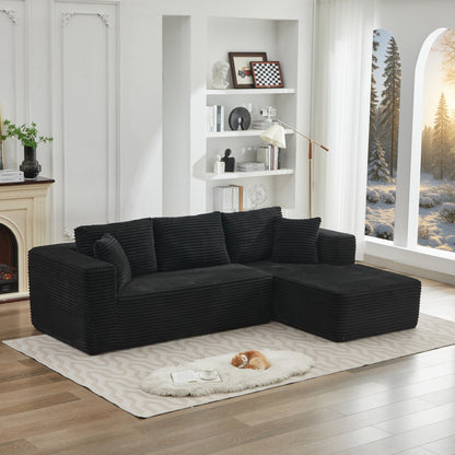 Canapé sectionnel Cloud 106 en forme de L avec méridienne orientée vers la droite, canapé modulaire moderne à assise profonde pour salon, aucun assemblage requis