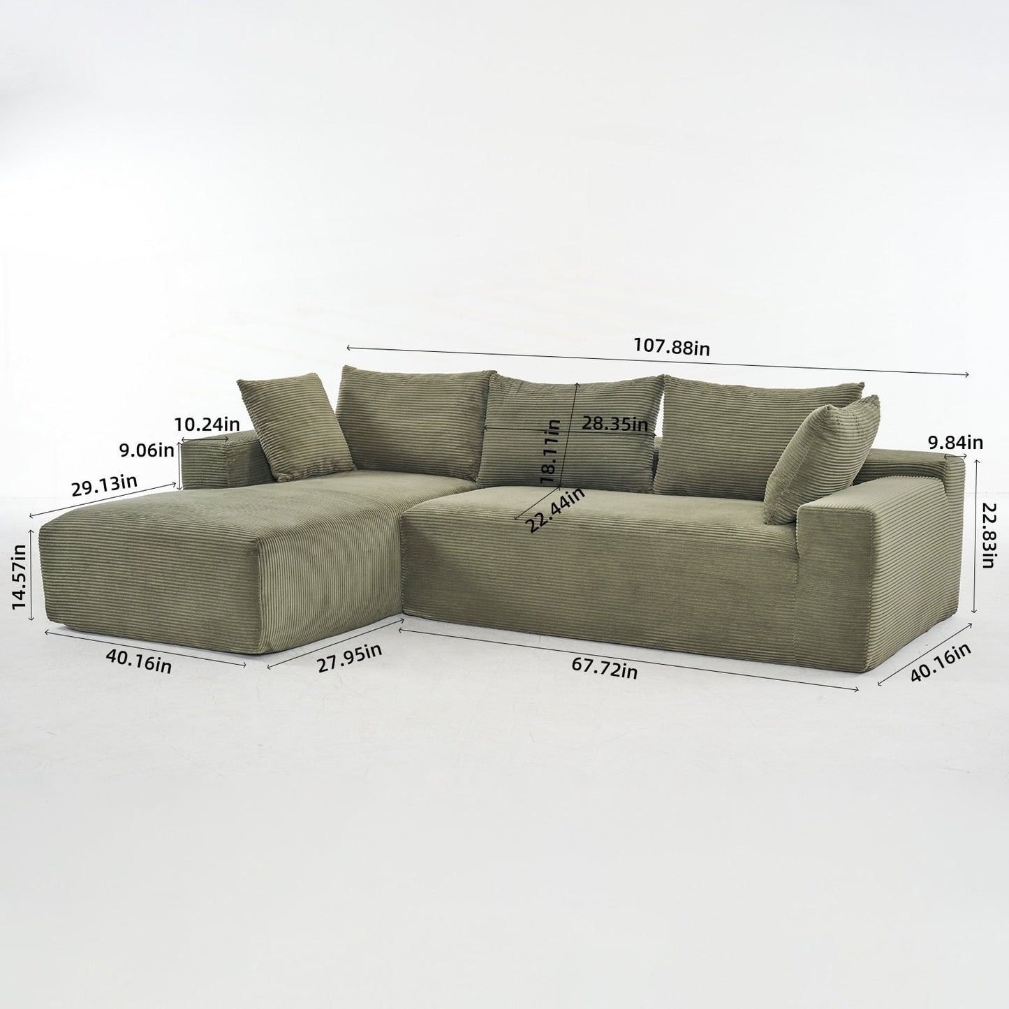 Canapé modulaire extra-profond 108X68 ​​pouces