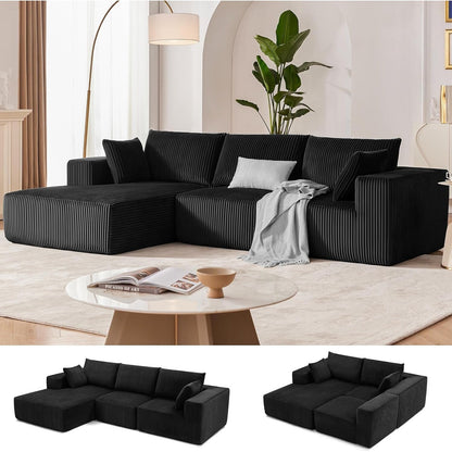 Canapé modulaire Cloud 108 - Canapé en L à assise profonde avec méridienne, canapé de salon et de chambre rembourré