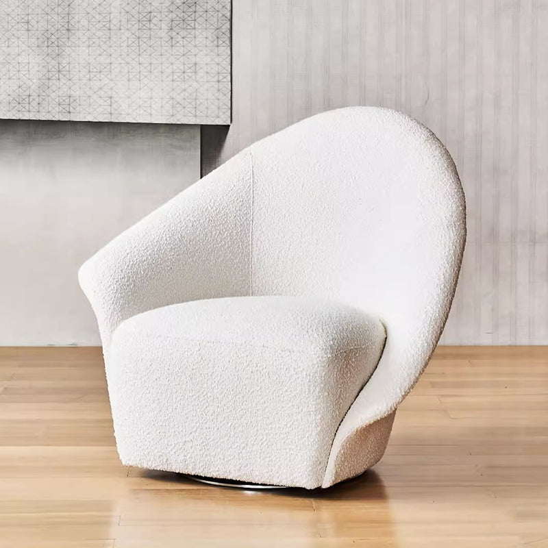 Calla Beige Boucle Fabric Swivel Chair