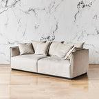 Filippo Khaki Velvet 3-Seater Sofa